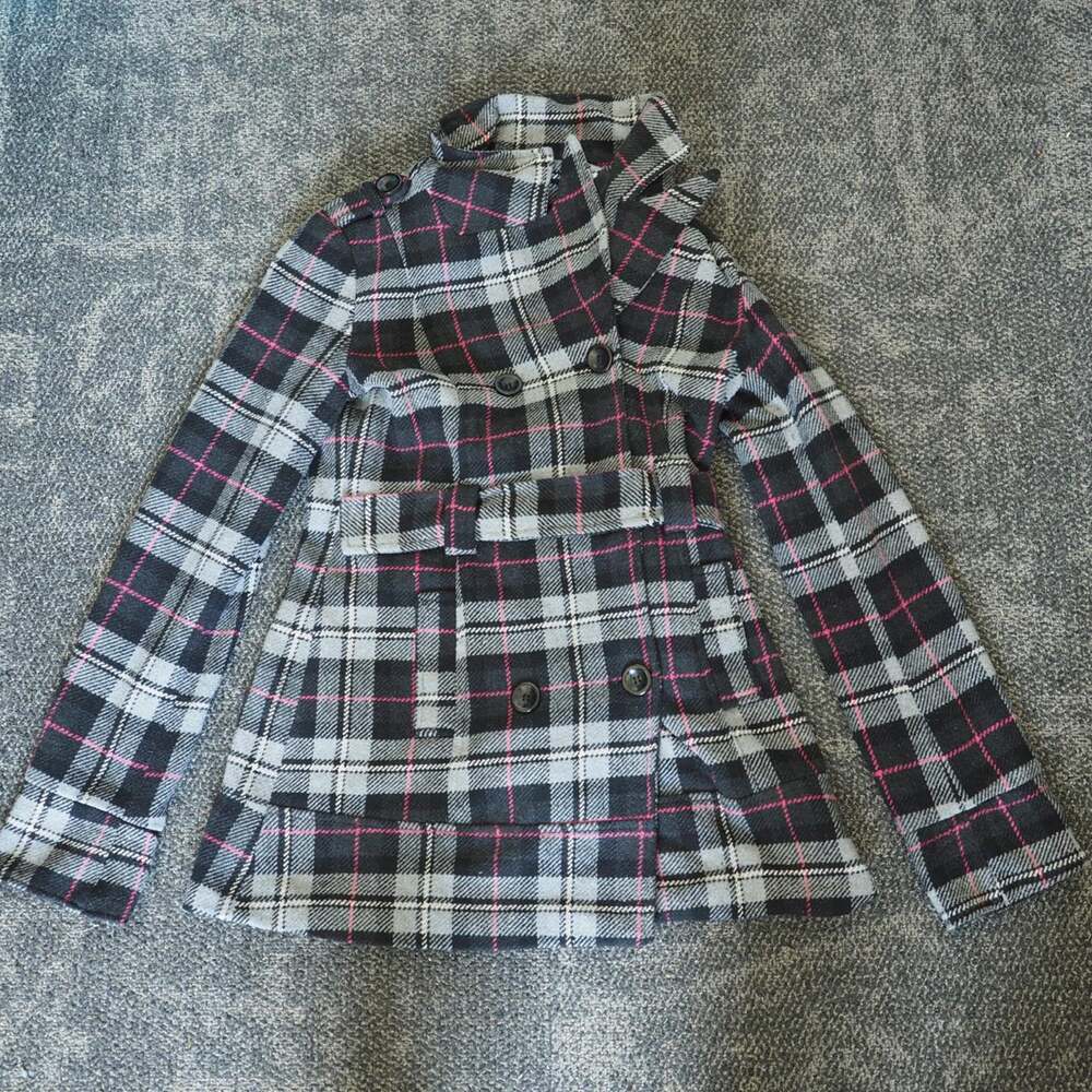 Plaid belted coat l